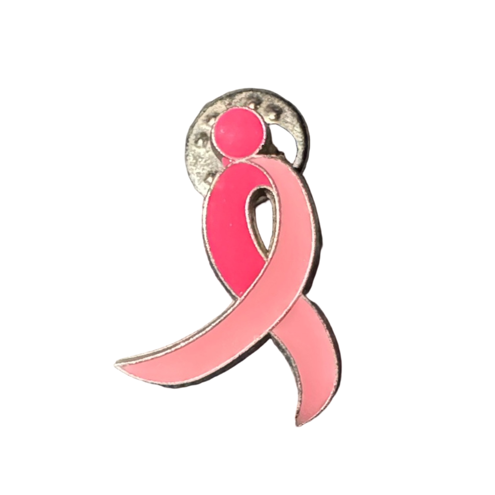 Pink Awareness Ribbon Brooch